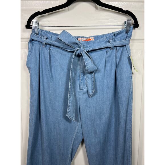 New Anthropologie Cartonnier Chambray Paperbag Trousers with Tie Waist Small - Picture 5 of 13